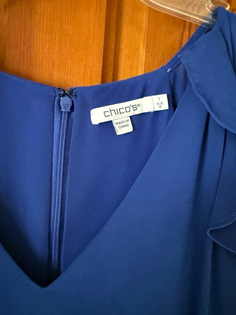 Chicos Blue Cocktail Dress (Size 8) NWOT - Picture 4 of 6